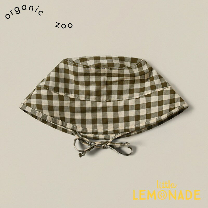  Olive Gingham Bucket Sun Hat  チェック柄 バケット ハット 帽子 オリーブ グリーン 日よけ オーガニックコットン オーガニックズー 子ども むすこ服 むすめ服 あす楽 リトルレモネード アパレル SS23 12BHGH 24SALE