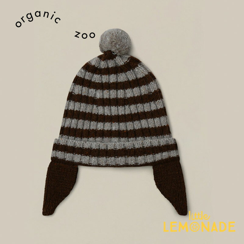 【Organic Zoo】Stripes Pom Pom Hat 【1-2歳/2-3歳/3-4歳】 ストライプ ポンポン ウールハット ニット帽 帽子 イヤーフラップ ヘッドアクセサリー オーガニックズー ベビー 子ども むすこ服 …