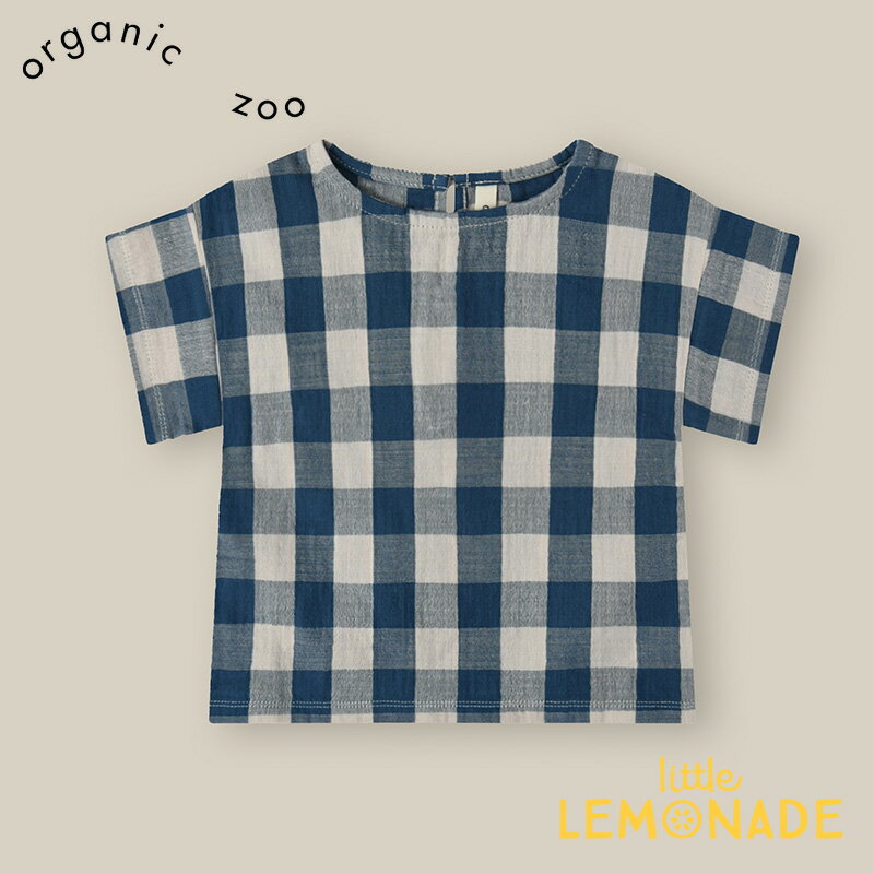 楽天リトルレモネード楽天市場店【organic zoo】Pottery Blue Gingham Boxy T-Shirt 【0-6か月/6-12か月/1-2歳/2-3歳/3-4歳】半袖 Tシャツ ブラウス ギンガムチェック トップス ムスリン オーガニックズー ベビー 子ども むすこ服 むすめ服 ユニセックス リトルレモネード アパレル SS24 14STBGHOZ