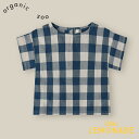 【organic zoo】Pottery Blue Gingham Boxy T-Shirt 【0-6か月/6-12か月/1-2歳/2-3歳/3-4歳】半袖 Tシャツ ブラウス ギンガムチェック トップス ムスリン オーガニックズー ベビー 子ども むすこ服 むすめ服 ユニセックス リトルレモネード アパレル SS24 14STBGHOZ