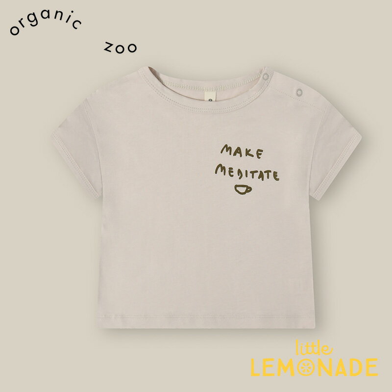 【organic zoo】Make. Meditate. Boxy T-Shirt 【1-2歳/2-3歳/3-4歳/4-5歳】半袖 Tシャツ トップス カットソー シンプル カーキ ロゴ オーガニックズー ベビー 子ども むすこ服 むすめ服 ユニセックス リトルレモネード アパレル SS24 14STMM