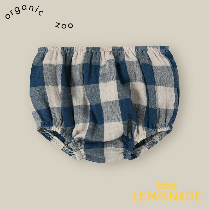 楽天リトルレモネード楽天市場店【organic zoo】Pottery Blue Gingham Shortie 【3-6か月】ギンガムチェック ブルマ ショーツ ショート丈パンツ ズボン ボトムス ブルー ムスリン オーガニックズー ベビー むすこ服 むすめ服 ユニセックス リトルレモネード アパレル SS24 14SBGHOZ