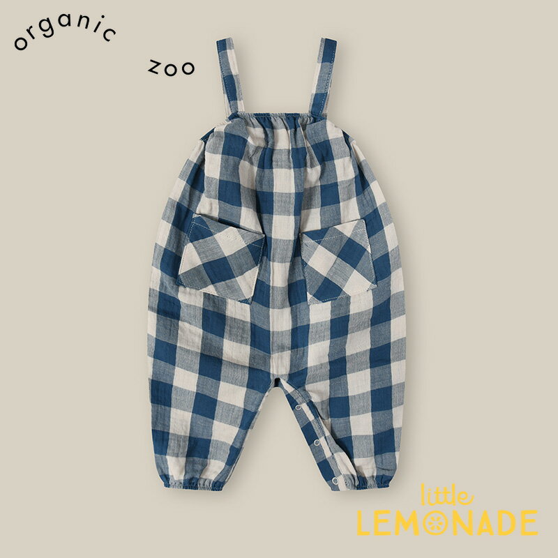 【organic zoo】Pottery Blue Gingham Artisan Jumpsuit 【6-12か月/1-2歳/2-3歳/3-4歳】サロペット ダンガリー ブルー ギンガムチェック つなぎ ムスリン オーガニックズー ベビー 子ども むすこ服 むすめ服 ユニセックス リトルレモネード アパレル SS24 14BGHAJ