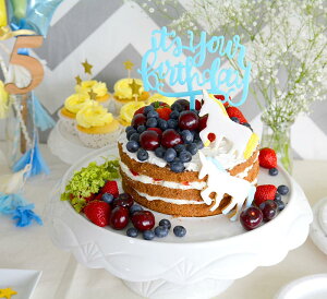 あす楽!ケーキトッパーit'syourbrithdayブルー【ケーキ用飾り】caketopperハッピーバースデイファーストバースデイ1歳誕生日ネコポス可