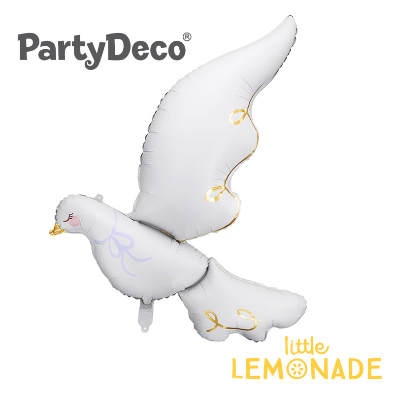 【Party Deco】白鳩のフィルム風船 鳥 ガス無し ぺしゃんこでお届け 白鳥 bird バード ハト ウェディング ブライダル 受付 コウノトリ ..