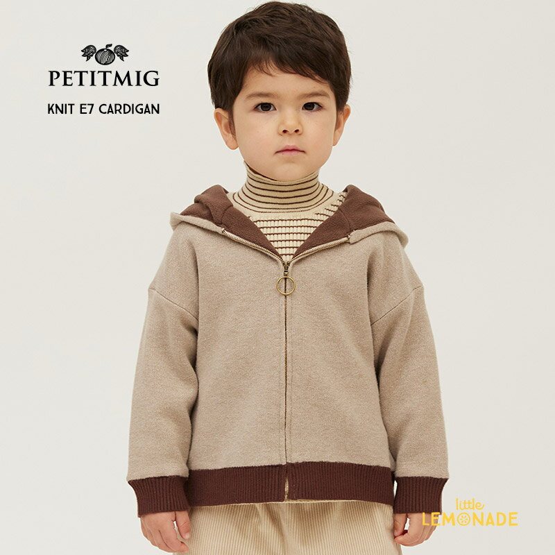 PETITMIGknit E7 cardigan1-2/80cm - 4-5/110cmۥå ˥å ǥ ադ ѡ Х顼 ܥ΢ ȥåץ ٥ӡ ɤ İ ह ह ˥å ץߥ ȥ͡ AW23YKZ SALE