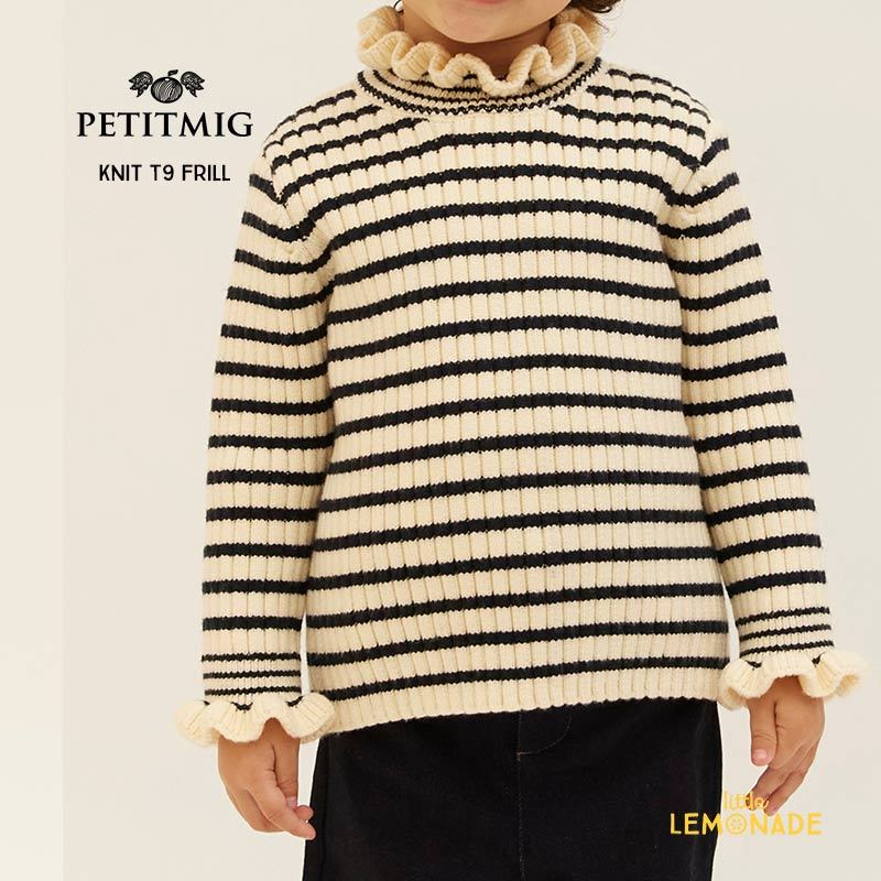 PETITMIGknit T9 frill 1-2/80cm - 4-5/110cmۥ˥å եۥ磻ȡߥͥӡ ܡ եΩ եµ Ĺµ ȥåץ ٥ӡ ɤ ह ह ץߥ ȥ͡ AW23 YKZ SALE