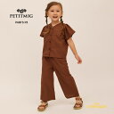 【PETITMIG】pants P3 【1-2歳/80cm - 4-5歳/110cm】 brown パンツ ボトムス ブラウン ロングパンツ 長ズボン 無地 シンプル タックパンツ キッズ ベビー服 こども服 トップス 可愛い プチミグ リトルレモネード SS25SALE summer KTZ