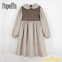 【Popelin】 MOD.31.3 Sand two-tone dress with baby collar 【4歳/6歳】 襟付き ワンピース グレンチェッ...