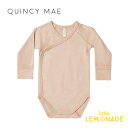 【Quincy Mae】 SIDE-SNAP BODYSUIT 【0-3か月/3-6か月】 SHELL 前開き ロンパース 肌着 長袖 ボディ ベビー クインシーメイ 赤ちゃん 新生児 子供 男の子 女の子 おしゃれ リトルレモネード ベビー服 アパレル QM007CARA AW23 YKZ