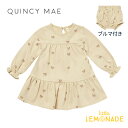 【Quincy Mae】 TIERED JERSEY DRESS 【6-12か月/12-18か月/18-24か月/2-3歳】 BEARS ブルマ付き ワンピース くま柄 ドレス 長袖 ベビー クインシーメイ パイル地 赤ちゃん 子供 女の子 おしゃれ リトルレモネード ベビー服 アパレル AW23 QM336MARG YKZ