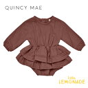 【Quincy Mae】 ROSIE ROMPER | PLUM【6-12か月/12-18か月/18-24か月】 ロンパース ワンピース スカート型 長袖 ベビー クインシーメイ 赤ちゃん 子供 女の子 おしゃれ リトルレモネード ベビー服 アパレル AW23 QM046TRA YKZ SALE