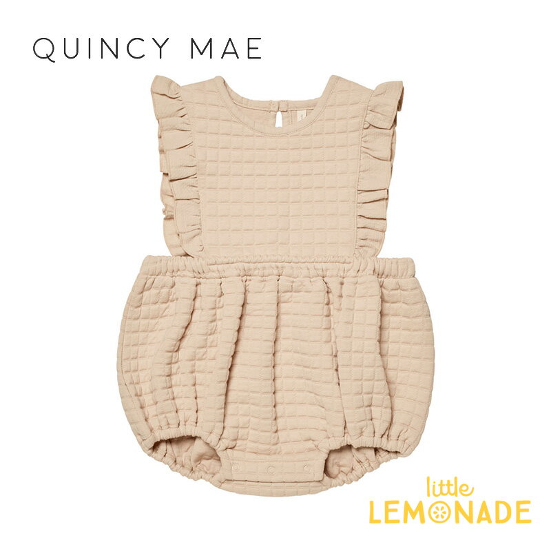 楽天リトルレモネード楽天市場店【Quincy Mae】 RUFFLE BUBBLE ROMPER | SHELL 【6-12か月/12-18か月/18-24か月】 ロンパース サロペット ワッフル生地 ベビー クインシーメイ 赤ちゃん 子供 女の子 おしゃれ リトルレモネード ベビー服 アパレル AW23 QM448CARA YKZ SALE