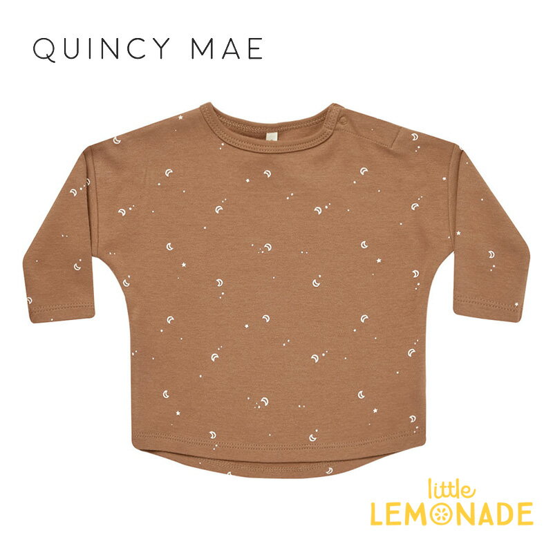 楽天リトルレモネード楽天市場店【Quincy Mae】 LONG SLEEVE TEE | MOONS 【6-12か月/12-18か月/18-24か月/2-3歳】 ロンT 長袖Tシャツ トップス 月 ムーン ベビー クインシーメイ 赤ちゃん 子供 男の子 女の子 おしゃれ リトルレモネード ベビー服 アパレル YKZ AW23 QM005RUSS SALE