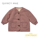 【Quincy Mae】 QUILTED V-NECK BUTTON JACKET | FIG 【12-18か月/18-24か月/2-3歳】 キルティング アウター ジャケット ジャンバー コート チェック クインシーメイ こども服 ユニセックス リトルレモネード ベビー服 アパレル YKZ AW23 QM465GIFF SALE