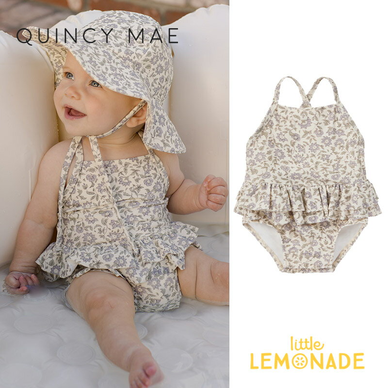 【Quincy Mae】RUFFLED ONE-PIECE SWIMSUIT 【12-18か月/18-24か月/2-3歳/4-5歳】 FRENCH GARDEN 水着 ワンピース スイムウェア キャミソール 花柄 女の子 クインシーメイ ベビー キッズ 子供 おしゃれ リトルレモネード ベビー服 あす楽 アパレル SS24 QM131JARD YKZ