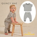 【Quincy Mae】TERRY TEE PANT SET 【12-18か月/18-24か月/2-3歳/4-5歳】 RETRO STRIPE セットアップ ストライプ柄 ボーダー トップス パンツ パイル素材 テリー素材 ベビー クインシーメイ 女の子 男の子 おしゃれ リトルレモネード ベビー服 アパレル SS24 QM151PETP YKZ