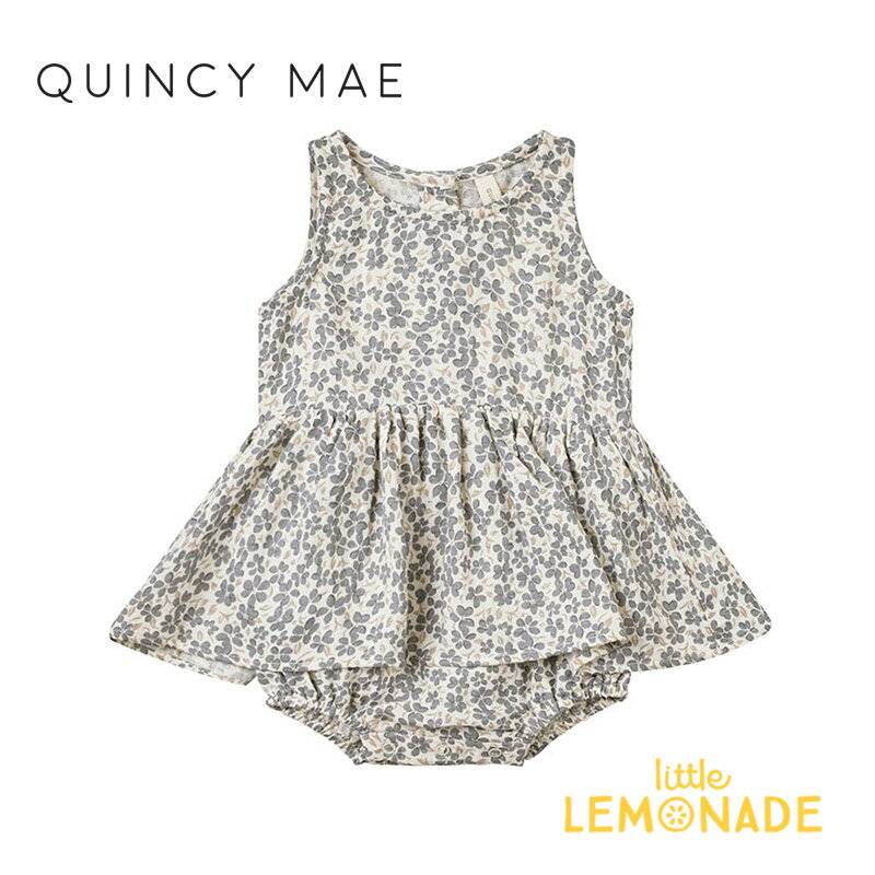 【Quincy Mae】SKIRTED TANK ROMPER 【12-18か月/18-24か月】 POPPY ロンパース ワンピース ドレス 花柄 小花柄 ノースリーブ タンクト..