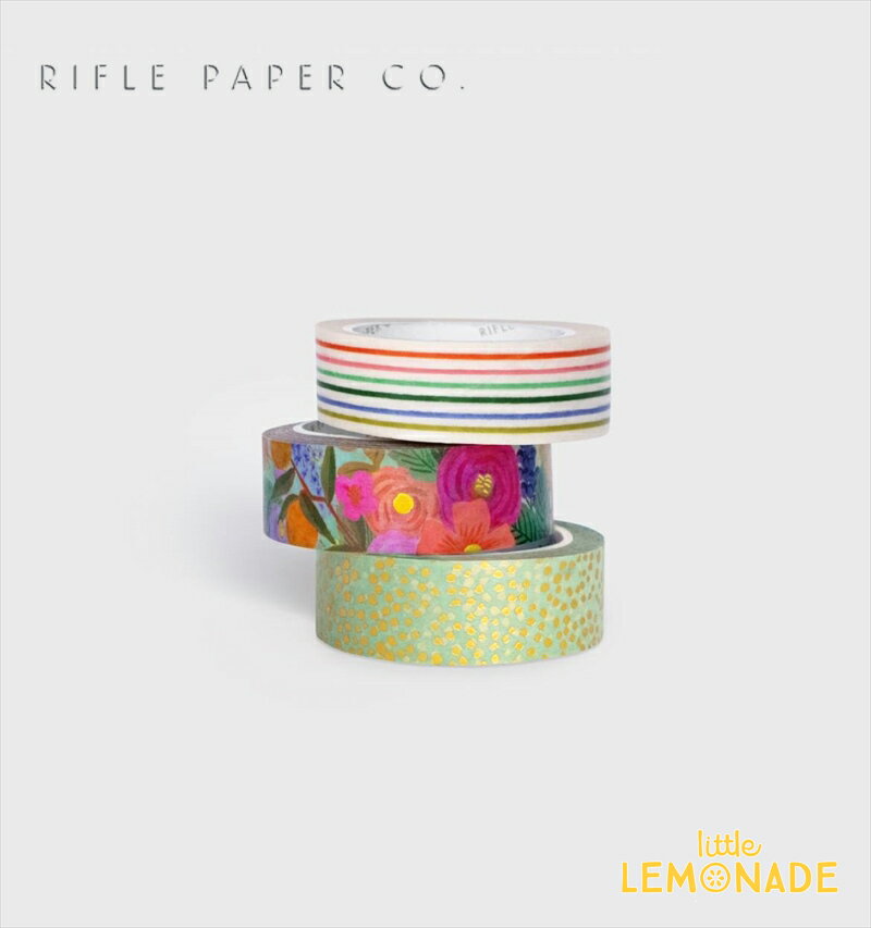 【RIFLE PAPER】 ガーデンパーティ マスキングテープセット/花柄 ドット ボーダー マステ washi tape シール 小花柄 ボーダー柄 ラッピング 文房具 クラフト ラッピング ワシテープ スクラップブッキング ライフルペーパー あす楽 リトルレモネード