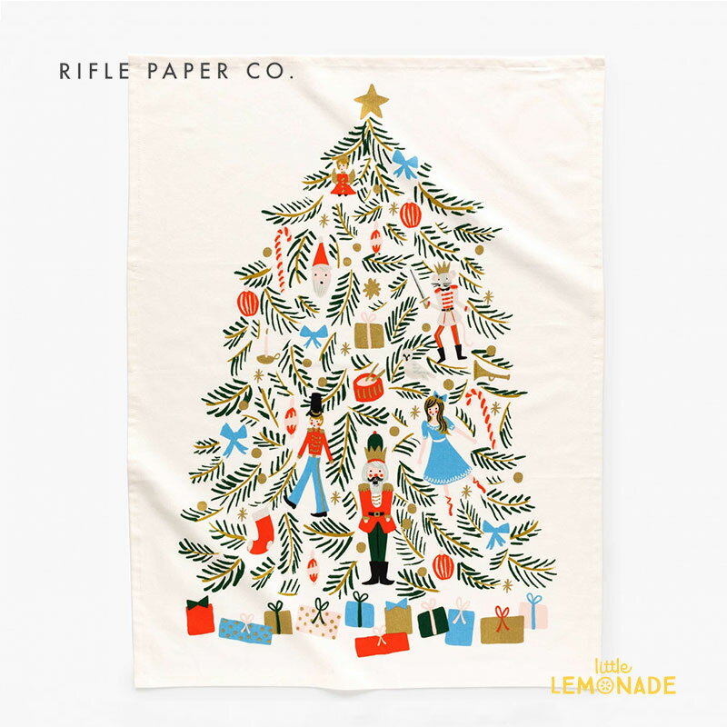 楽天リトルレモネード楽天市場店【RIFLE PAPER】 クリスマス クロス タペストリー 布製 壁 ティータオル Christmas Xmas クリスマス 飾り デコレーション　装飾 ホームパーティー Holiday Tea Towel ライフルペーパー TEX002 あす楽 リトルレモネード