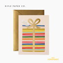 【RIFLE PAPER】 バースデーカード / Feliz Birthday Present Greeting Card (ストライプバースデープレゼント) ...