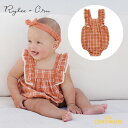 【Rylee+Cru】MAYA ROMPER 【6-12か月/12-18か月】 POPPY CHECK ロンパース ボディ ノースリーブ ポピーチェック柄 レース フリル ゆったり ベビー 女の子 子ども服 ベビー服 出産祝い 出産準備 ライリーアンドクルー リトルレモネード RC845YLAN SS25SALE KTZ