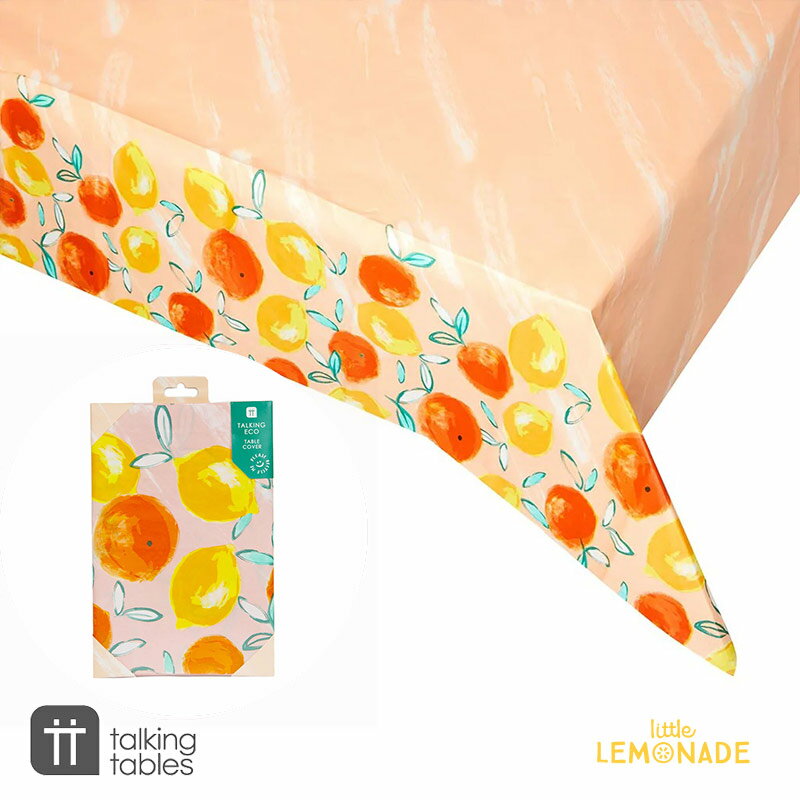 【Talking Tables】シトラス フルーツ 紙製 テーブルカバー テーブルクロス 誕生日 Citrus Choice Fruit Recyclable Paper Table Cover レモン オレンジ テーブルコーディネート パーティー CITRUS-TCOVER あす楽 リトルレモネード