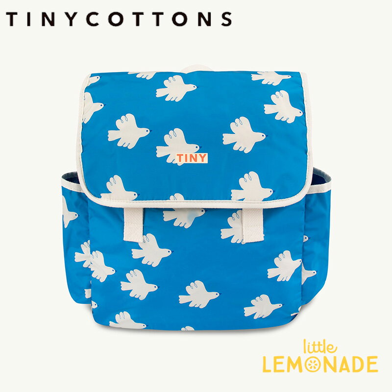 【tinycottons】DOVES BACKPACK リュック バックパック かばん ブルー バード 総柄 イラスト ユニーク バッグ キッズ おしゃれ 女の子 男の子 キッズ 通園 通学 習い事 おでかけ 遠足 ベビー服 アパレル タイニーコットンズ リトルレモネード ss24 あす楽 SS24-339-N19 KTZ