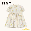 タイニーコットンズ DUCKS DRESS 3歳/4歳 TINYCOTTONS off-white キッズ ワンピース ドレス 半袖 パフスリーブ ダック アヒル 総柄 オフホワイト ユニーク イラスト 子ども おしゃれ 女の子 アパレル 98cm/104cm リトルレモネード SS25SALE-172-104 KTZ