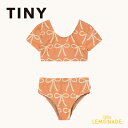 タイニーコットンズ BOWS SWIM SET 2歳/3歳/4歳 TINYCOTTONS papaya 水着 ビキニ水着 セパレート水着 半袖 スイムウェア キッズ おしゃれ ストライプ 女の子 子ども服 おしゃれ アパレル 92cm/98cm/104cm リトルレモネード SS25SALE-271-L10 TMPZ