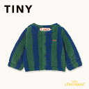 タイニーコットンズ Stripes Baby Sherpa jacket (12か月/24か月) TINYCOTTONS ベビー ボアジャケット アウター グリーン&ネイビー もこもこ 羽織り 防寒 キッズ 子ども おしゃれ 赤ちゃん 出産祝い ベビー服 80cm 90cm アパレル リトルレモネード AW25-377 KTZ