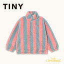 タイニーコットンズ Stripes Sherpa Sweatshirt (4歳/6歳) TINYCOTTONS キッズ ボア スウェットトップス アウター ピンク&ブルー ストライプ もこもこ 防寒 子ども おしゃれ ギフト プレゼント ベビー服 90cm 100cm 110cm 120cm アパレル リトルレモネード AW25-372 KTZ