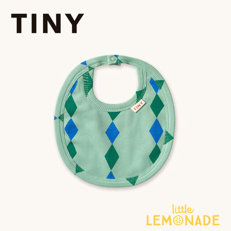 タイニーコットンズ DIAMONDS RIB BIB washed emerald ダイヤ柄 グリーン スタイ よだれかけ ビブ 赤ちゃん 新生児 出産祝い 出産準備 ベビー服 かわいい ユニーク おしゃれ アパレル リトルレモネード TINYCOTTONS SS26-110 R22 KTZ