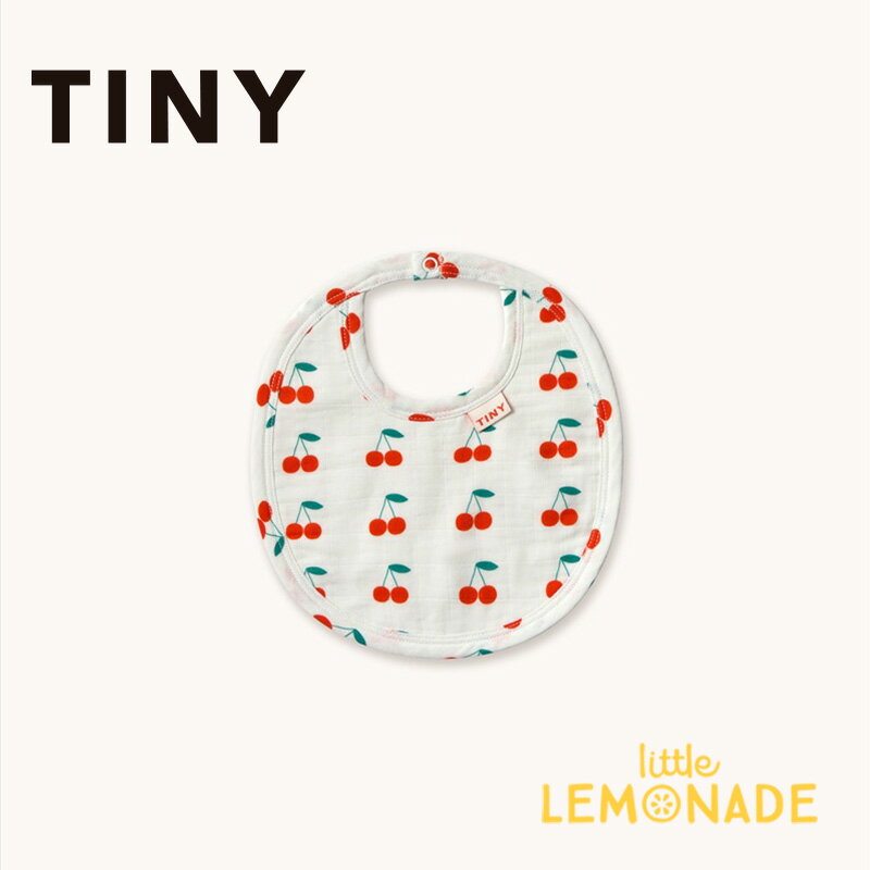タイニーコットンズ CHERRIES BIB off-white さくらんぼ柄 チェリー 総柄 スタイ よだれかけ ビブ 赤ちゃん 新生児 出産祝い ギフト 出産準備 ベビー服 かわいい ユニーク おしゃれ アパレル リトルレモネード TINYCOTTONS SS26-485 104 KTZ