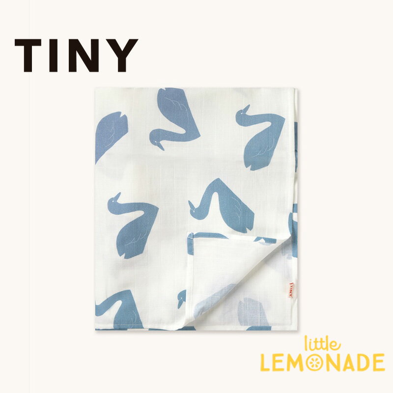 タイニーコットンズ BIG SWANS SWADDLE off-white おくるみ スワドル スワン柄 白鳥 コットン100% 新生児 ねんねグッズ 赤ちゃん おしゃれ かわいい ベビー キッズ 出産準備 出産祝い ギフト プレゼント ベビー服 アパレル リトルレモネード TINYCOTTONS SS26-486 104 KTZ