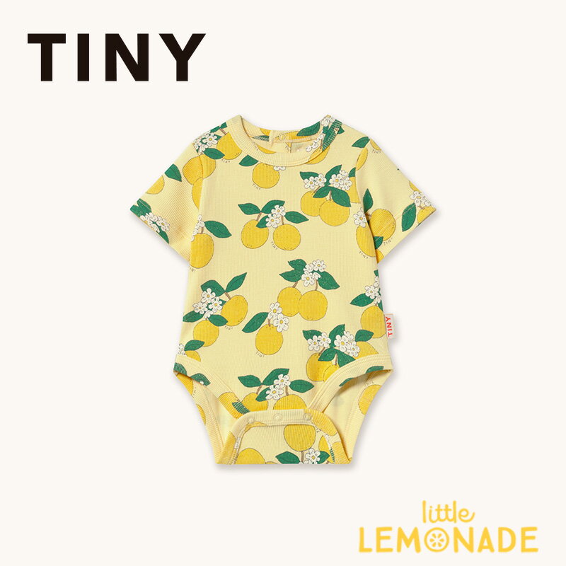 タイニーコットンズ ORANGES RIB BODY 【6か月/12か月】 mellow yellow 半袖 オレンジ イエロー イラスト コットン ロンパース ベビー おしゃれ 赤ちゃん 新生児 出産祝い 出産準備 子ども服 ベビー服 70cm 80cm アパレル リトルレモネード TINYCOTTONS SS26-218 104 KTZ