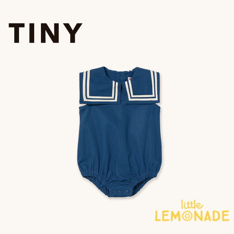 Rakuten - タイニーコットンズ STRIPES LINEN BODY 【6か月/12か月】 light navy 袖なし ロンパース セーラーカラー ネイビー 紺 ベビー 赤ちゃん 新生児 出産祝い 出産準備 ベビー服 70cm 80m リトルレモネード TINYCOTTONS SS26-223 L16 KTZ