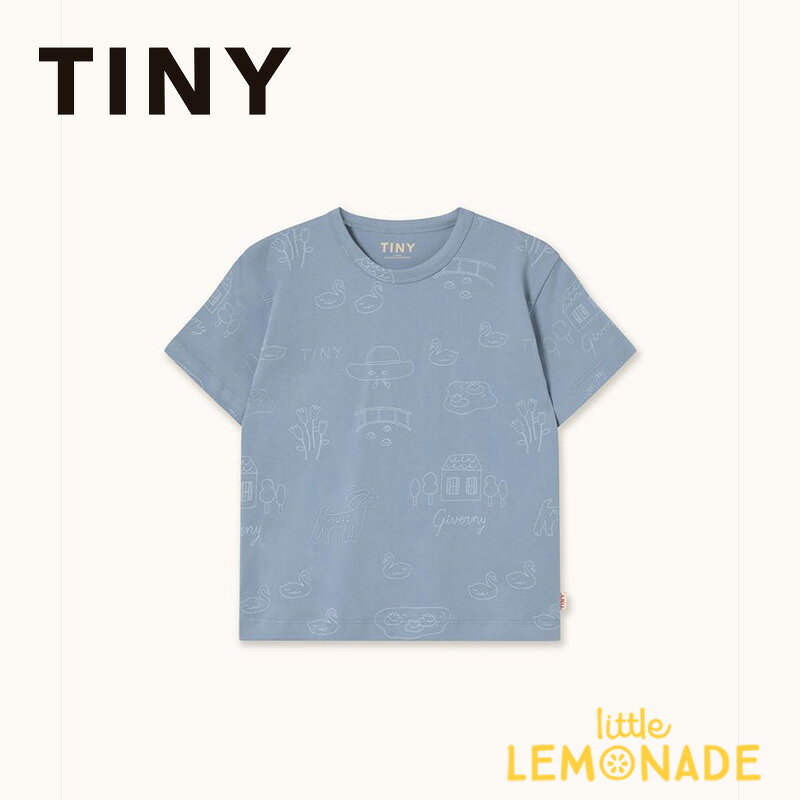タイニーコットンズ TINY GIVERNY KNITTED TEE 【2歳/3歳/4歳/6歳】 grey キッズ ベビー 半袖 Tシャツ トップス グレー イラスト 子ども服 おしゃれ かわいい アパレル リトルレモネード TINYCOTTONS SS26-011 P21 KTZ