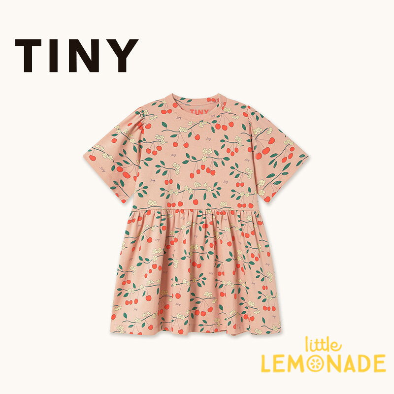タイニーコットンズ CHERRY TREES DRESS 【2歳/3歳/4歳】 wild rose さくらんぼの木 総柄 チェリー ワンピース 半袖 ドレス キッズ ベビー ユニーク 子ども服 おしゃれ かわいい アパレル リトルレモネード TINYCOTTONS SS26-011 P21 KTZ