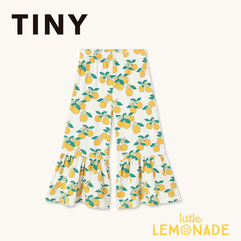 Rakuten - タイニーコットンズ ORANGES PANT 【3歳/4歳】 off-white キッズ パンツ ユニーク ワイドパンツ フレアパンツ ズボン ボトムス オレンジ イラスト 白 総柄 女の子 子供服 アパレル 92cm/98cm/104cm リトルレモネード TINYCOTTONS ss26-028-104 KTZ