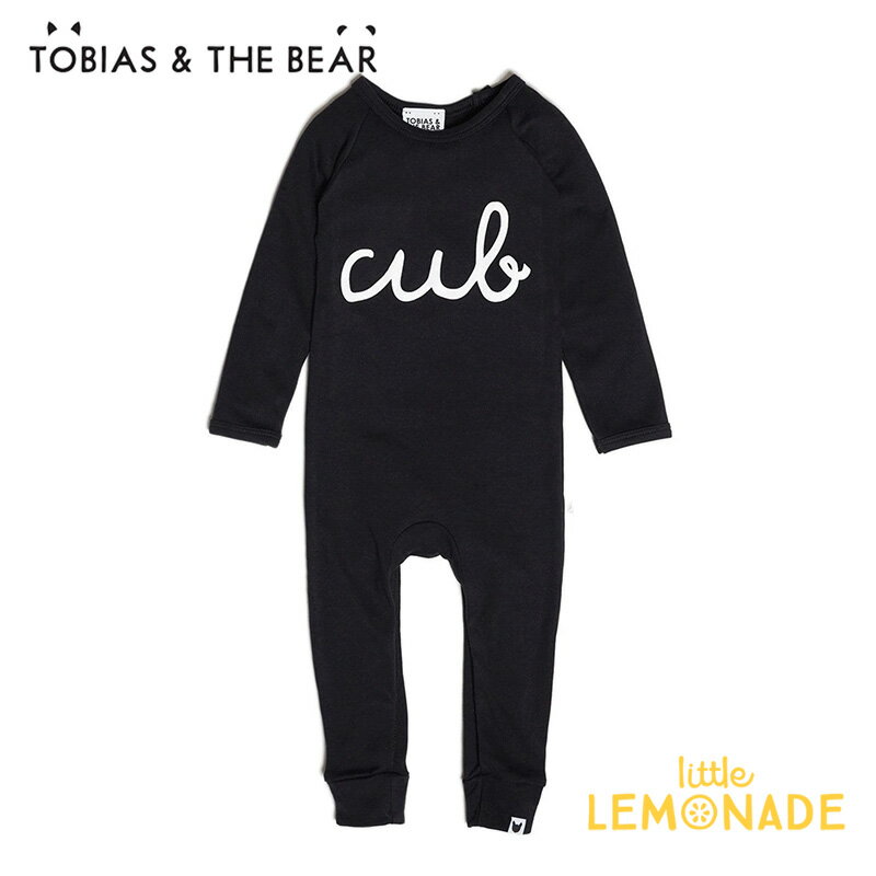 【Tobias The Bear】 Cub ブラックカバーオール 長袖長ズボン 【6-12/12-18/18-24か月】 Cub long romper クマ トビアスアンドザベアー ベビー 子供 男の子 女の子 ユニセックス おしゃれ リトルレモネード ベビー服 アパレル SALE