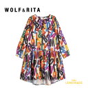 WOLF&RITA DOROTEI A WR ALPHABE T Dress 4歳 ウルフアンドリタ ワンピース ロゴデザイン 襟付き ビッグカラー Aライン 幾何学模様 ドレス むすめ服 子ども服 海外子ども服 110cm リトルレモネード アパレル AW23 WRAW2 3DOWRA ★SALED