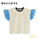WOLF&RITA MARISOL SAND 2歳/4歳/6歳/8歳 ウルフアンドリタ T-shirt Tシャツ ホワイト レース袖 シフォン ユニーク トップス Tee 半袖 子ども服 海外子ども服 輸入こども服 98cm/110cm/122cm/134cm リトルレモネード アパレル GTSH01650872513 SS25SALE TMPZ