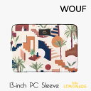 【WOUF】Eden 13インチ PCケース パソコン用スリーブ 幾何学模様 街並み ピンク Macbook Pro 13inch PC Sleeve パソコンケース 大人 在宅勤務 おしゃれ ノートブック notebook ラップトップケース ウーフ リサイクル生地 S220015 あす楽 リトルレモネード