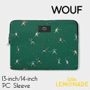 【WOUF】Match 13インチ 14インチ PCケース テニス グリーン パソコン用スリーブ 13inch 14inch PC Sleeve パソコンケース 大人 在宅勤務 おしゃれ レディース ノートブック notebook ラップトップケース ウーフ リサイクル生地 SM230015 あす楽 リトルレモネード