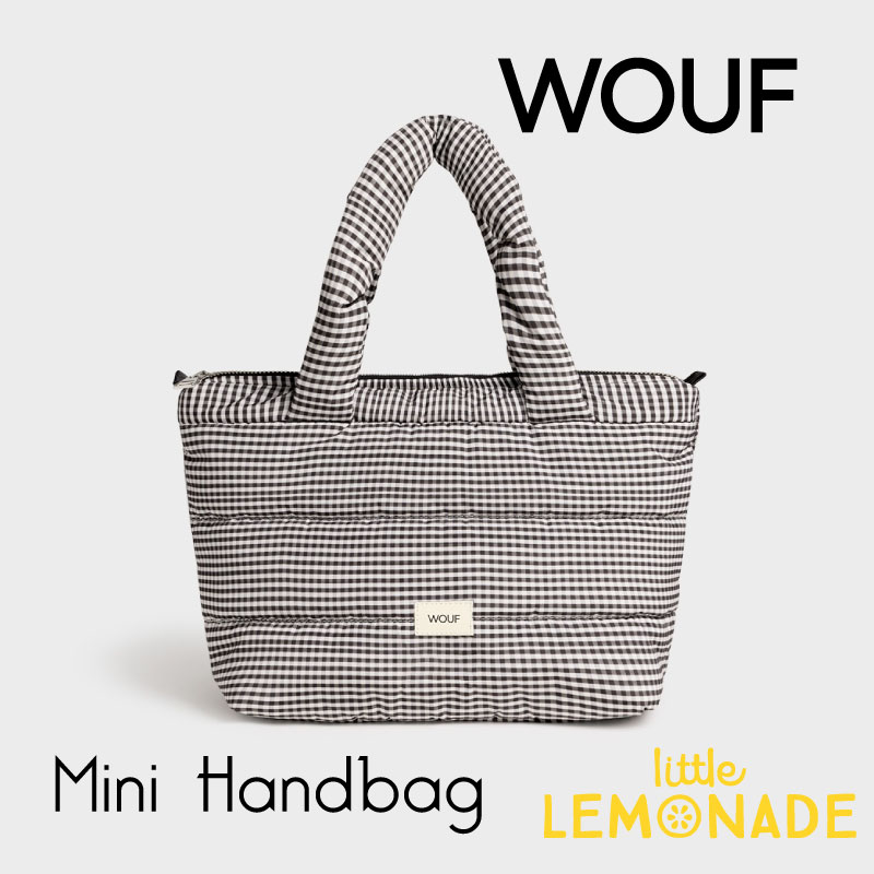 【WOUF】 ハンドバッグ Chloe Mini Handbag キルティング ギンガムチェック ミニトート バッグ ミニバッグ ママバッグ ランチバッグ モノトーン 黒白 ブラック チェック柄 ユニセックス 女性向け ギフト 100 リサイクル生地 TBQ230025 あす楽 リトルレモネード