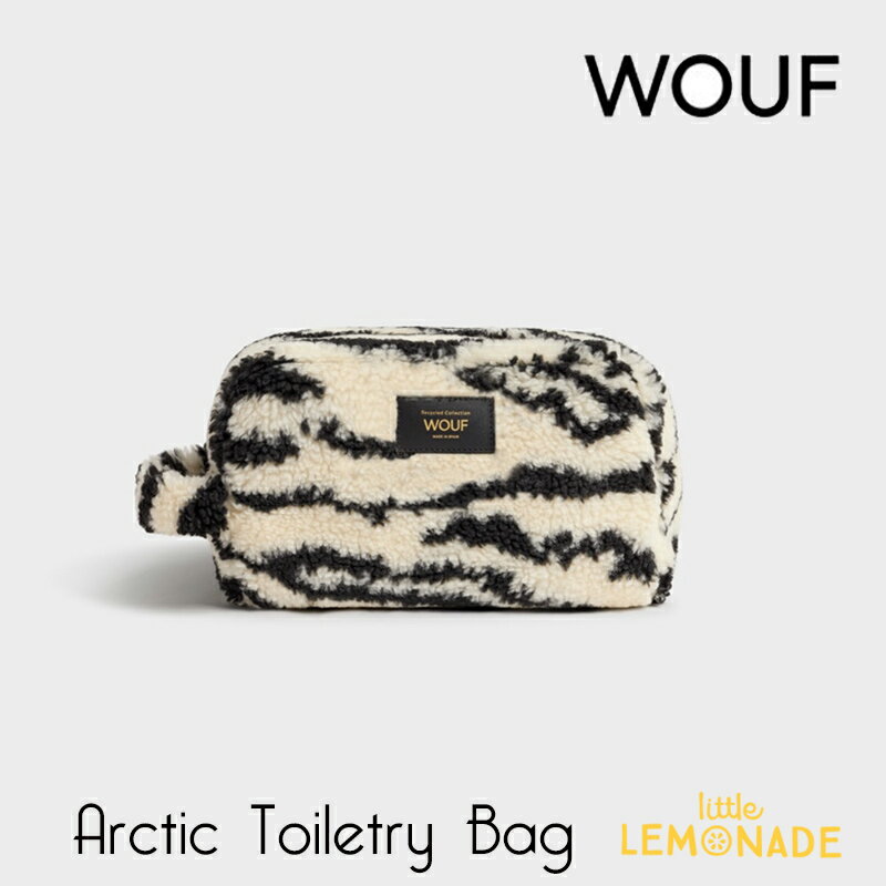 楽天リトルレモネード楽天市場店【WOUF】化粧ポーチ Arctic Toiletry Bag マチ付きポーチ もこもこ ゼブラ柄 21 x 13.5 x 12 cm しまうま柄 女性向けギフト 筆記用具入れ 小物入れ 筆箱 化粧品 バッグインバッグ 旅行ポーチ リサイクル素材 TMB230040　あす楽 リトルレモネード