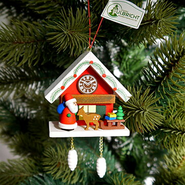 【クリスマス用品 】ULBRICHT:ウルブリヒト・家時計・サンタとシカ［ Christmas：クリスマスオーナメント ］