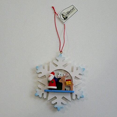【クリスマス用品】ULBRICHT:ウルブリヒト・雪の結晶:サンタとトナカイ［ Christmas：クリスマスオーナメント ］