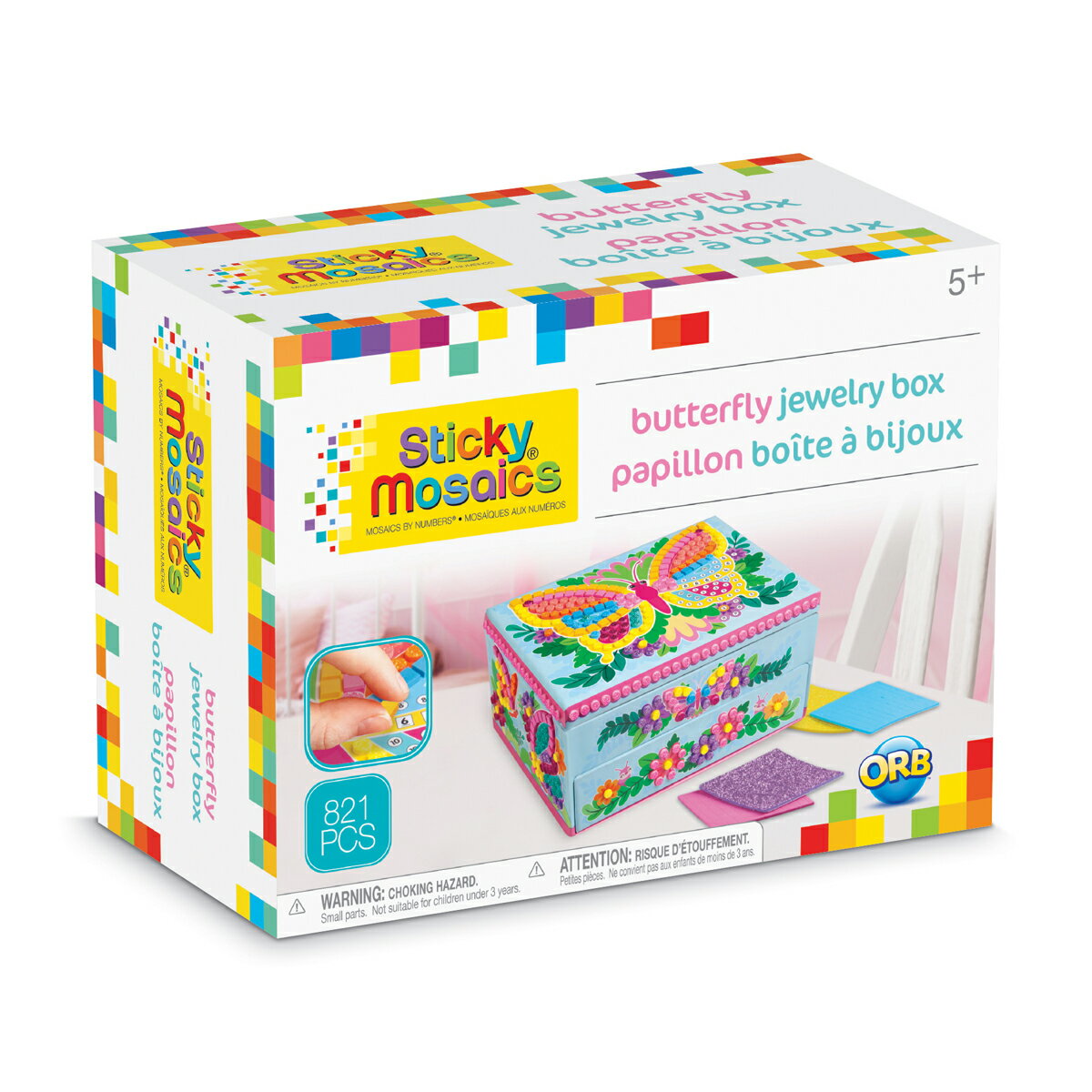 ［ BorneLund：ボーネルンド ］スティッキーモザイク・バタフライジュエリーボックス【楽ギフ_包装】【楽ギフ_のし】